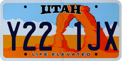UT license plate Y221JX