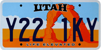 UT license plate Y221KY
