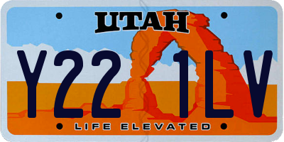 UT license plate Y221LV