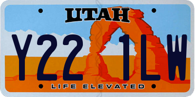 UT license plate Y221LW