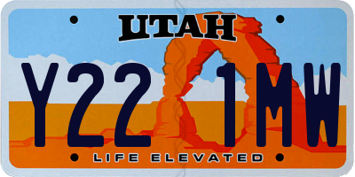 UT license plate Y221MW