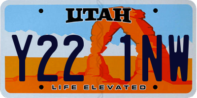 UT license plate Y221NW