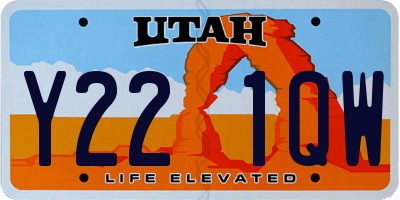 UT license plate Y221QW