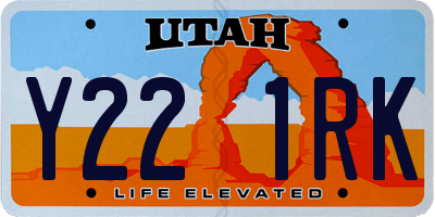 UT license plate Y221RK