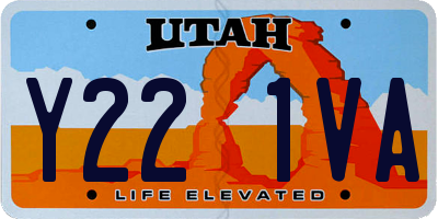 UT license plate Y221VA