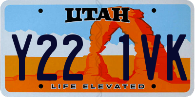 UT license plate Y221VK