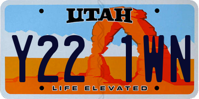 UT license plate Y221WN