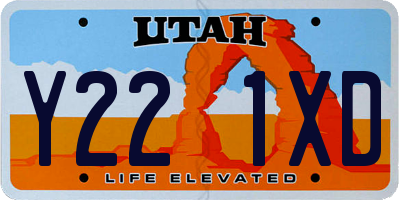 UT license plate Y221XD