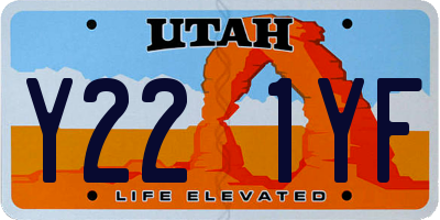 UT license plate Y221YF
