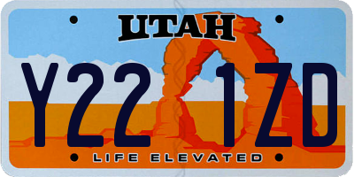 UT license plate Y221ZD