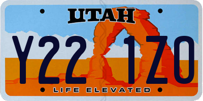 UT license plate Y221ZO