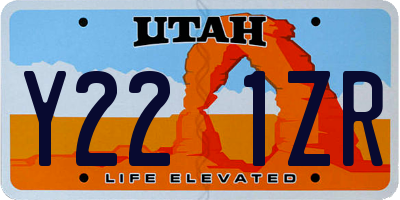 UT license plate Y221ZR
