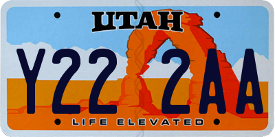 UT license plate Y222AA