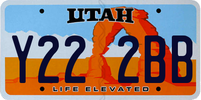 UT license plate Y222BB