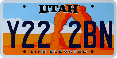 UT license plate Y222BN