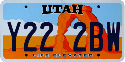 UT license plate Y222BW