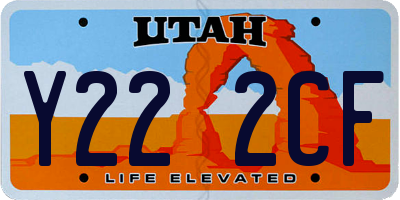 UT license plate Y222CF