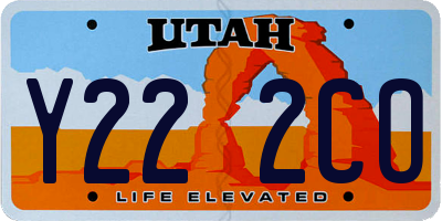 UT license plate Y222CO