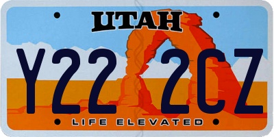 UT license plate Y222CZ