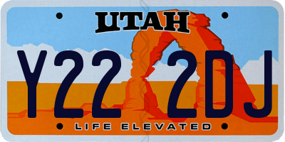 UT license plate Y222DJ