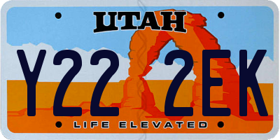 UT license plate Y222EK