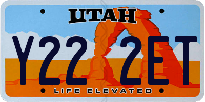 UT license plate Y222ET