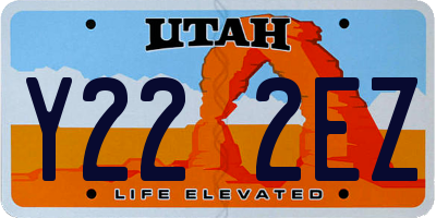 UT license plate Y222EZ