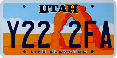 UT license plate Y222FA