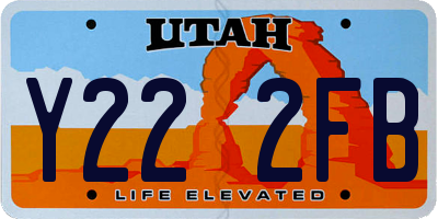 UT license plate Y222FB
