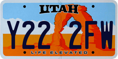 UT license plate Y222FW