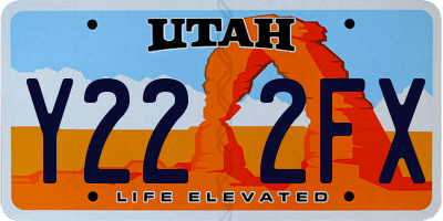 UT license plate Y222FX