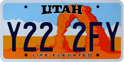 UT license plate Y222FY