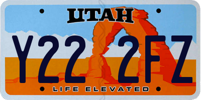 UT license plate Y222FZ