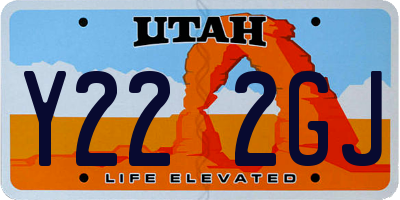 UT license plate Y222GJ
