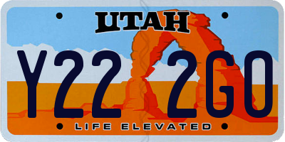 UT license plate Y222GO