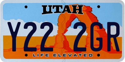 UT license plate Y222GR
