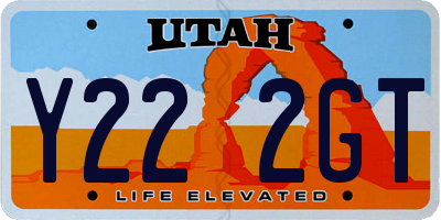UT license plate Y222GT