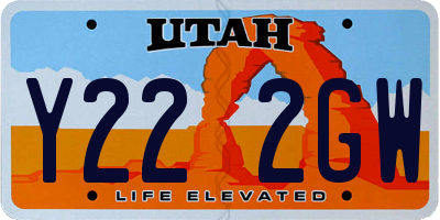UT license plate Y222GW