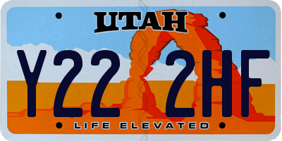 UT license plate Y222HF