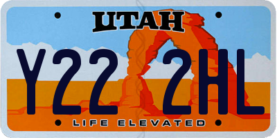 UT license plate Y222HL