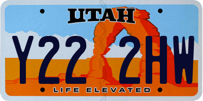 UT license plate Y222HW