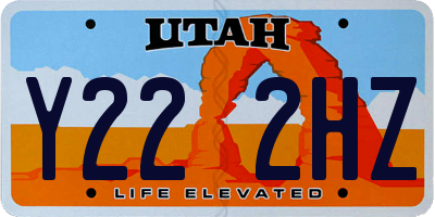 UT license plate Y222HZ