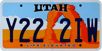 UT license plate Y222IW