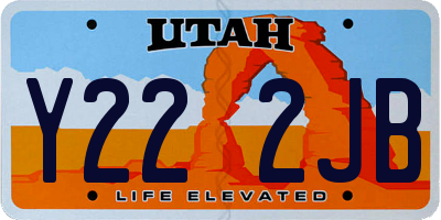 UT license plate Y222JB