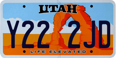 UT license plate Y222JD
