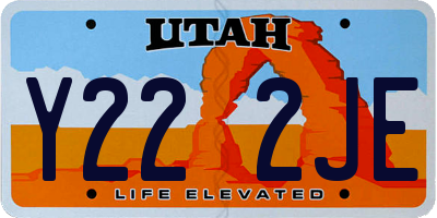 UT license plate Y222JE