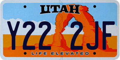UT license plate Y222JF