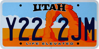 UT license plate Y222JM