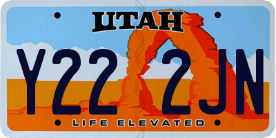 UT license plate Y222JN