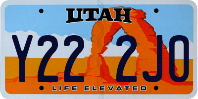 UT license plate Y222JO